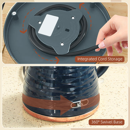 HOMCOM 3kW Rapid Boil Honeycomb Kettle - Dark Blue