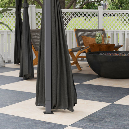 Outsunny 3 x 4m Steel Gazebo, with Curtains - Black