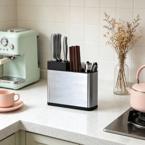Kitchen Cutlery Holder Knife Block Storage Rack Organizer Utensils Chopstick Box(US Logistics only For USPS.TK/TMEU only For self-pickup)