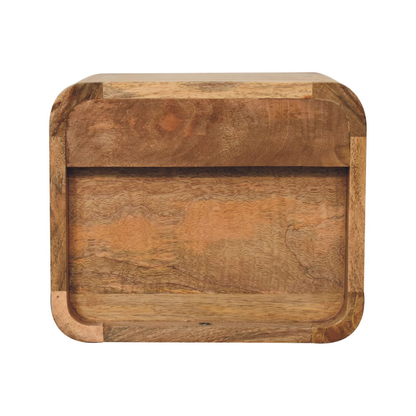 Artisan Furniture Solid Wood Mini Oak-ish Floating Open Bedside, 1 Drawer, 1 Shelf