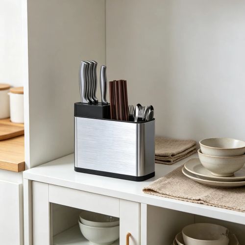 Kitchen Cutlery Holder Knife Block Storage Rack Organizer Utensils Chopstick Box(US Logistics only For USPS.TK/TMEU only For self-pickup)