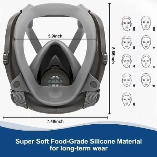 Reusable Full Face  Mask  Respirator for Woodworking Painting Welding Mask (US Logistics only For USPS.TK/TMEU only For self-pickup)