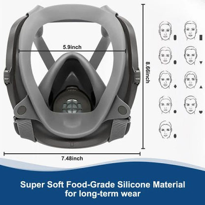 Reusable Full Face  Mask  Respirator for Woodworking Painting Welding Mask (US Logistics only For USPS.TK/TMEU only For self-pickup)