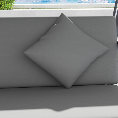 Outsunny Outdoor 2-in-1 Swing Chair Lounger 3 Seater Garden Swing Seat Bed Convertible Tilt Canopy W/ Cushion, Light Grey
