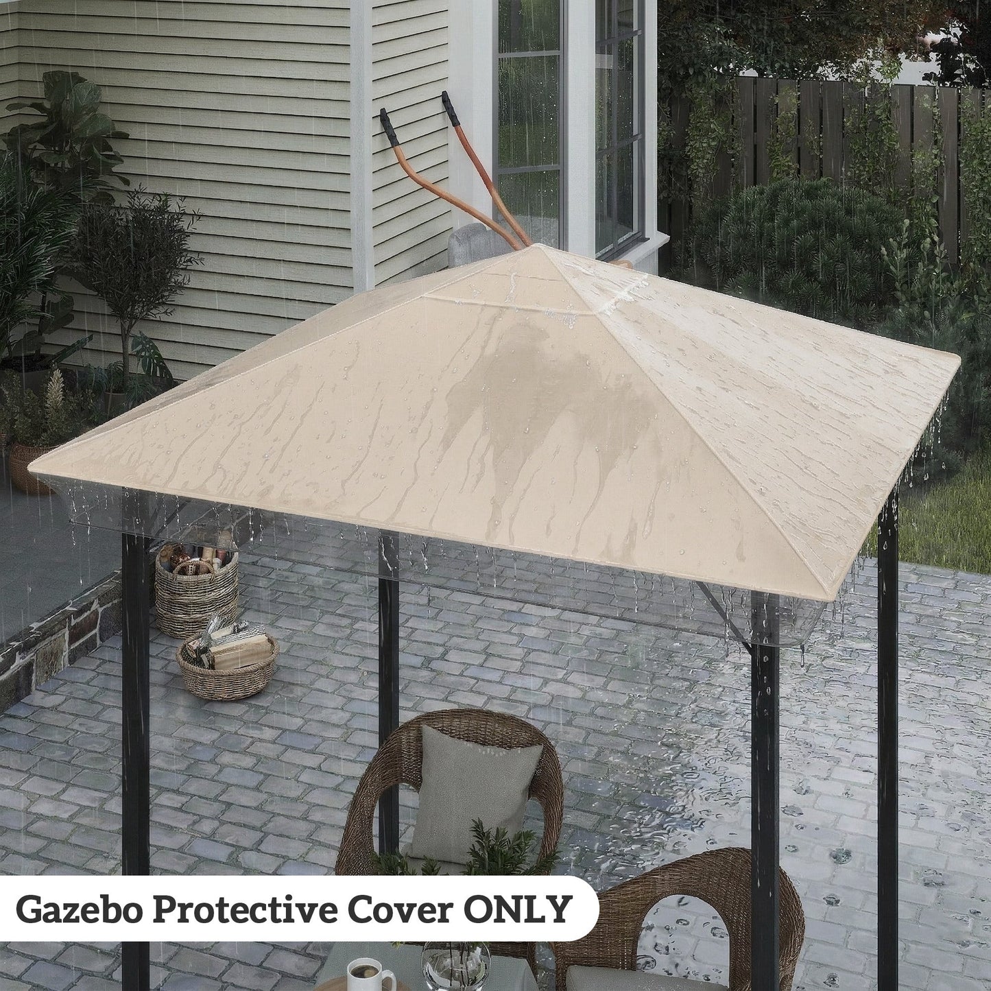 Outsunny 2 x 2 (m) Gazebo Protective Cover, Waterproof Cover for Gazebo, Canopy and Tent