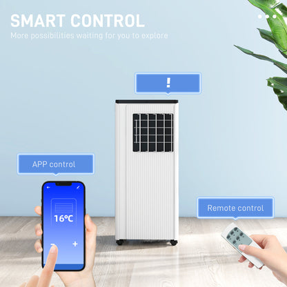 HOMCOM 9,000 BTU App-Controlled Mobile Air Conditioner, 20m\'c2\'b2 Radius - White