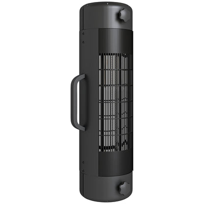 Outsunny Electric Umbrella Parasol Mounted Patio Heater for 25-70 mm Poles, 2000 W Outdoor Garden Heater with 2 Heat Setting, 6 ㎡ Coverage, Tip-Over Protection, Black