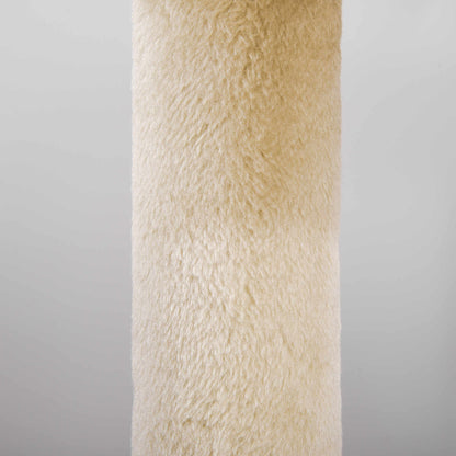 PawHut 104 cm Cat Tree, Cat Condo Tree Tower, Cat Activity Centre with Scratching Posts, Plush Perch, Hanging Ball - Cream White