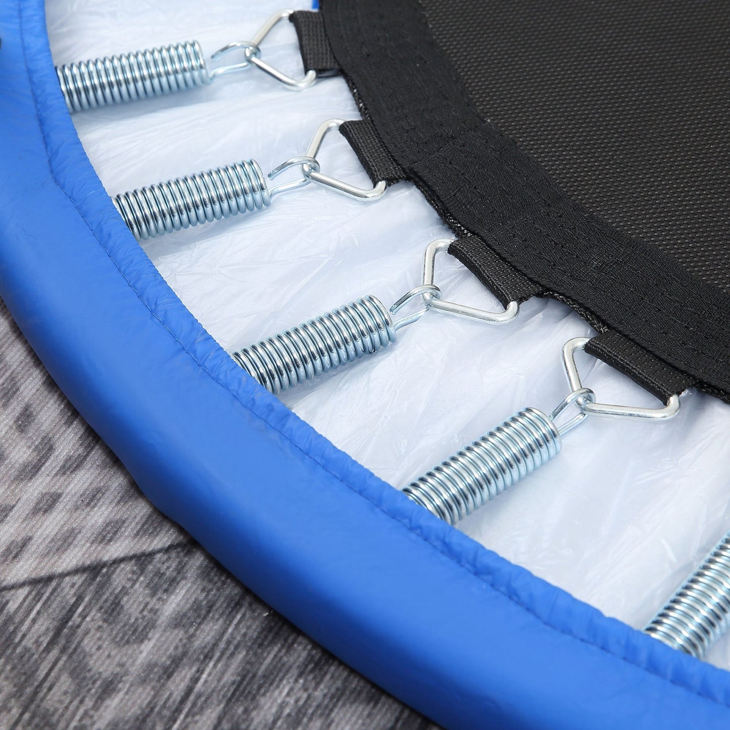 HOMCOM \'ce\'a696cm Mini Fitness Trampoline Home Gym Yoga Exercise Rebounder Indoor Outdoor Jumper with Safety Pad, Support Up to 100 KG, Blue and Black