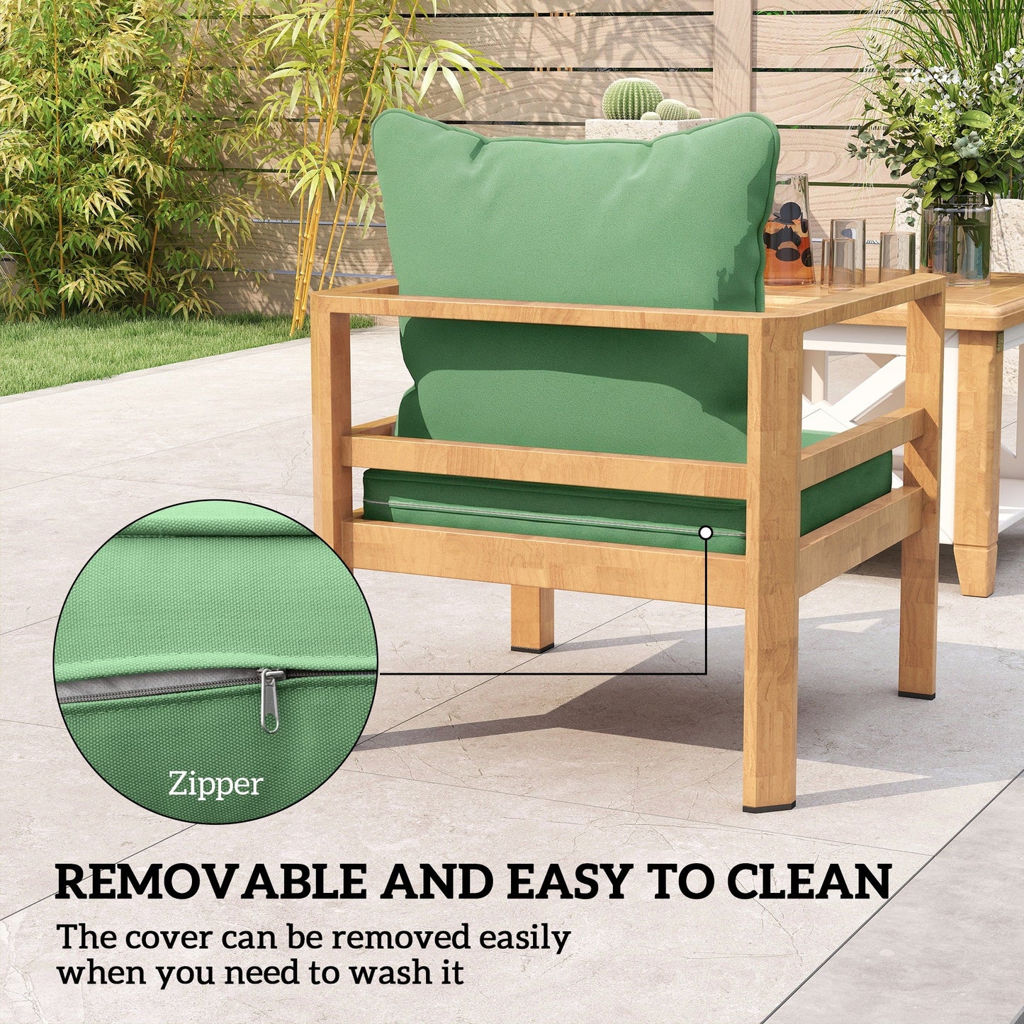 Outsunny Seat and Back Padded Cushion Set, CUSHION ONLY - Green