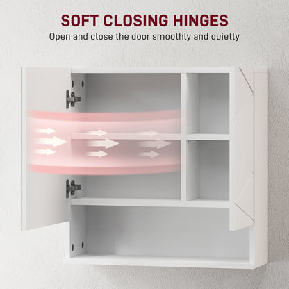 kleankin Wall Mounted Bathroom Storage Cupboard - White