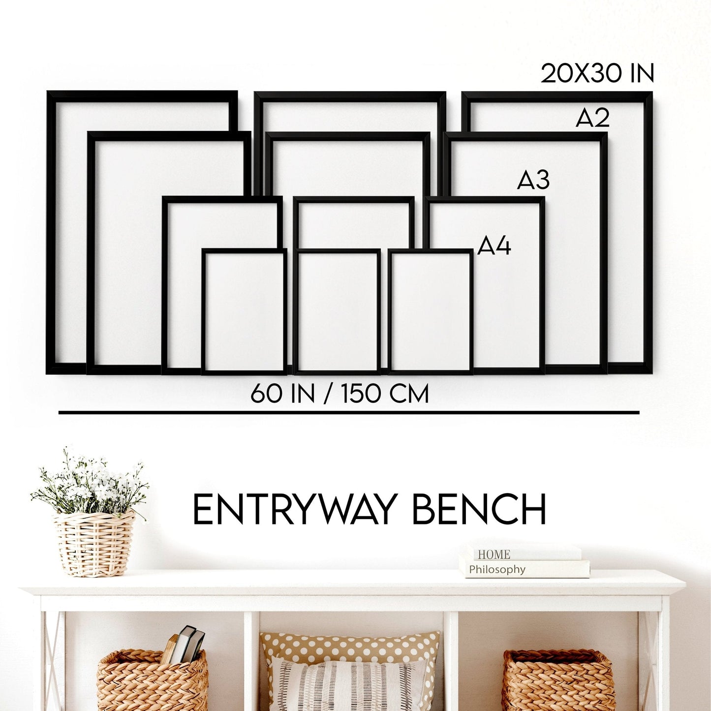 Wall Art For Living Room Framed | Set of 3 Moroccan Inspired Wall art Prints