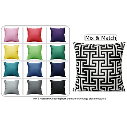 Waterproof Breathable Milano Black Hollowfibre Filled Cushions 43x43cm for Outdoor Garden Bench Sofa or Indoor Use by OLIVIA ROCCO