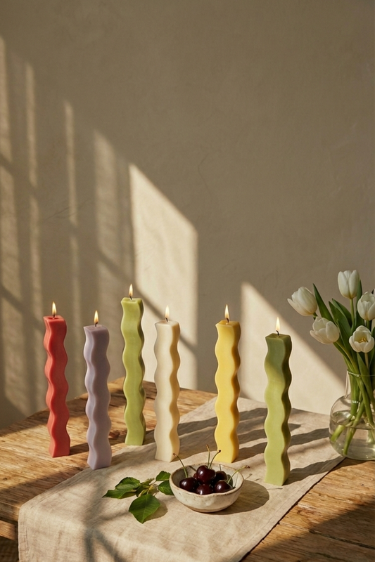 Wavy Pillar Candle