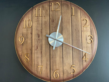 Reclaimed Whisky Barrel Clock | Handmade Oak Wall Clock