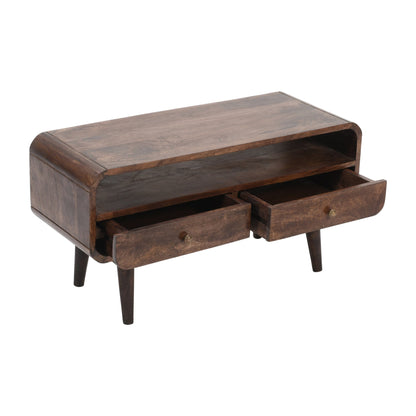 Franklin Dark Mango Wood TV Stand with 2 Drawers
