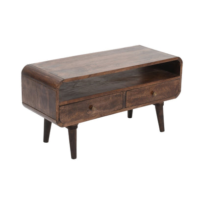 Franklin Dark Mango Wood TV Stand with 2 Drawers
