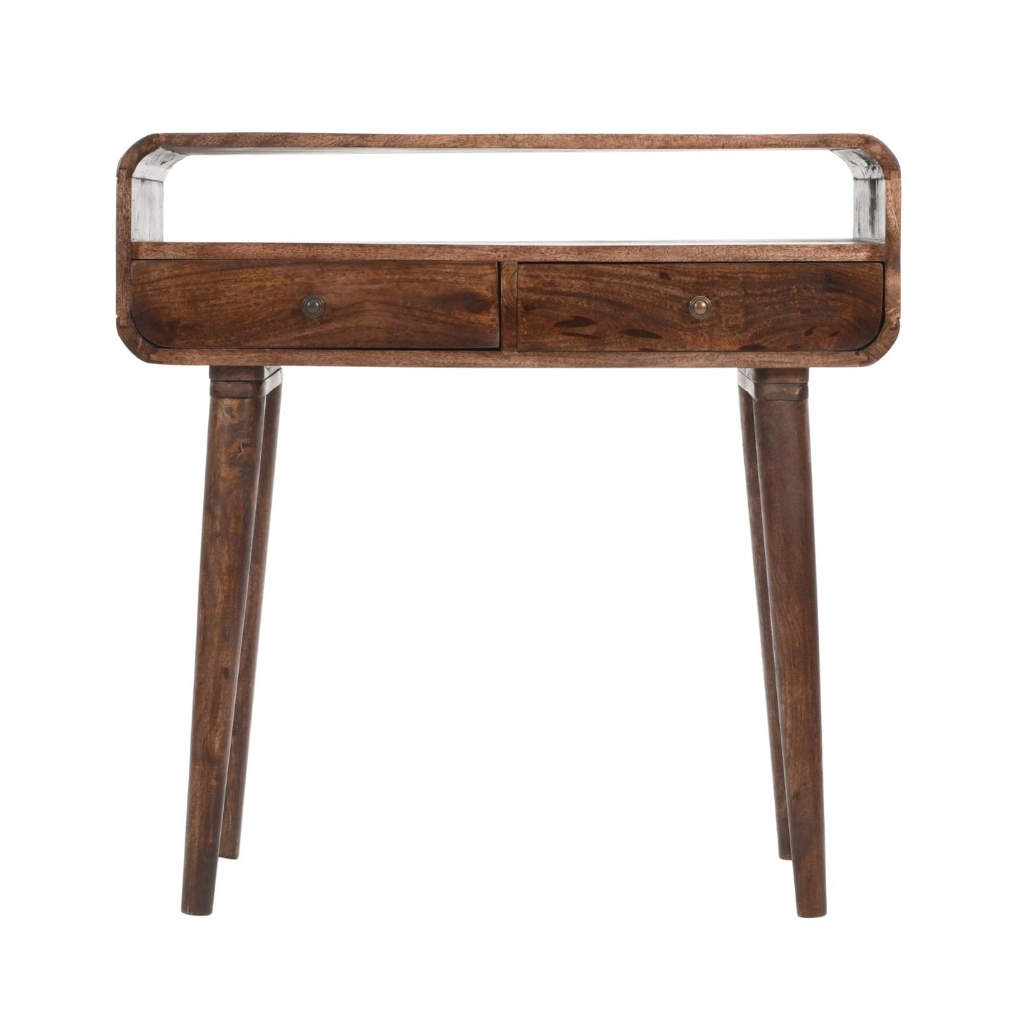 Franklin Dark Mango Wood Console Table with 2 Drawers