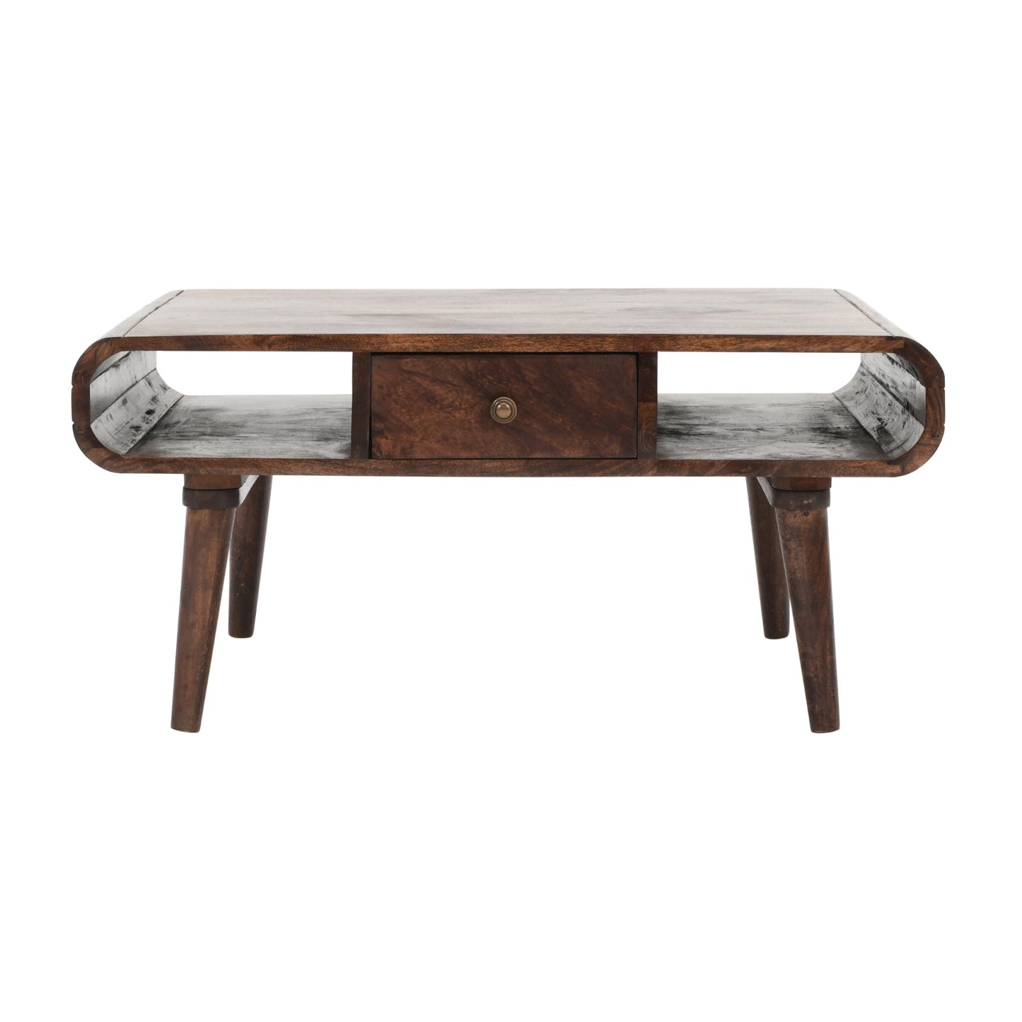 Franklin Dark Mango Wood Coffee Table with Drawer