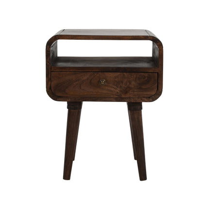 Franklin Dark Mango Wood Bedside Table with Drawer