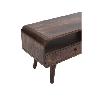 Franklin Dark Mango Wood Large TV Stand with 2 Drawers