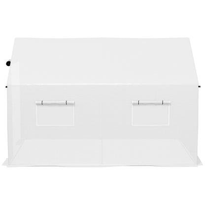 Outsunny Polyethylene Walk-in Polytunnel Greenhouse, 2 x 3(m), White