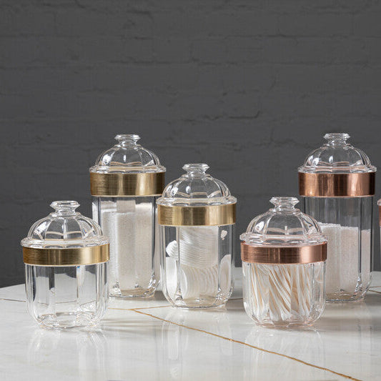 Guan Medium Rose Gold Acrylic Storage Jar