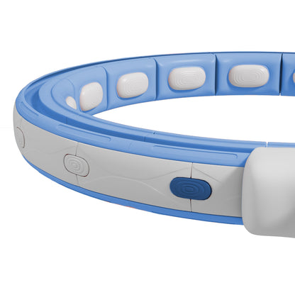 SPORTNOW Smart Weighted Hula Hoop, Massage Hula Ring w/ 16 Detachable Knots, 360° Auto-Rotating Ball, Digital Counter Light Blue