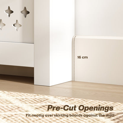 HOMCOM 108 x 19 cm Minimal Radiator Cover, with 2 Drawers - White