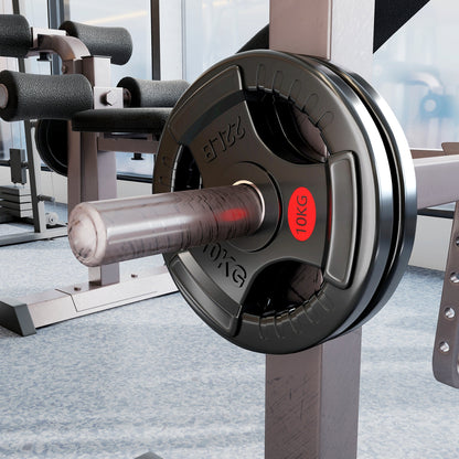 SPORTNOW Olympic Weight Plates, 2"/5cm Weight Disc Pair with Tri-Grips, 2 x 10kg Dumbbell Plates for Weightlifting and Strength Training Home Gym Fitness Workout, Black
