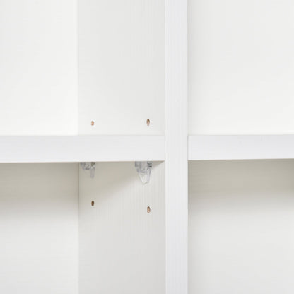 HOMCOM CD Storage Unit with Adjustable Shelves, 89 x 130.5 cm, White