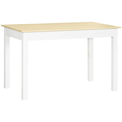 HOMCOM Dining Table for 4 to 6, Modern Kitchen Table with Wood Effect Tabletop, Thick Legs, 120cm, Oak Wood Grain
