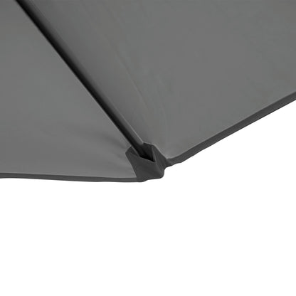 Outsunny 2.5M Garden Cantilever Parasol, Offset Roma Patio Umbrella Hanging Sun Shade Canopy Shelter with 360\'c2\'b0 Rotation and Cross Base, Dark Grey