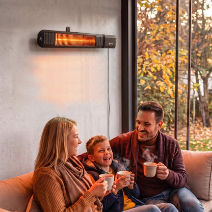 Outsunny 2000 W Electric Infrared Patio Heater, IP65 Outdoor Garden Heater with APP/Touch/Remote Control, 9 Heat Settings, Black