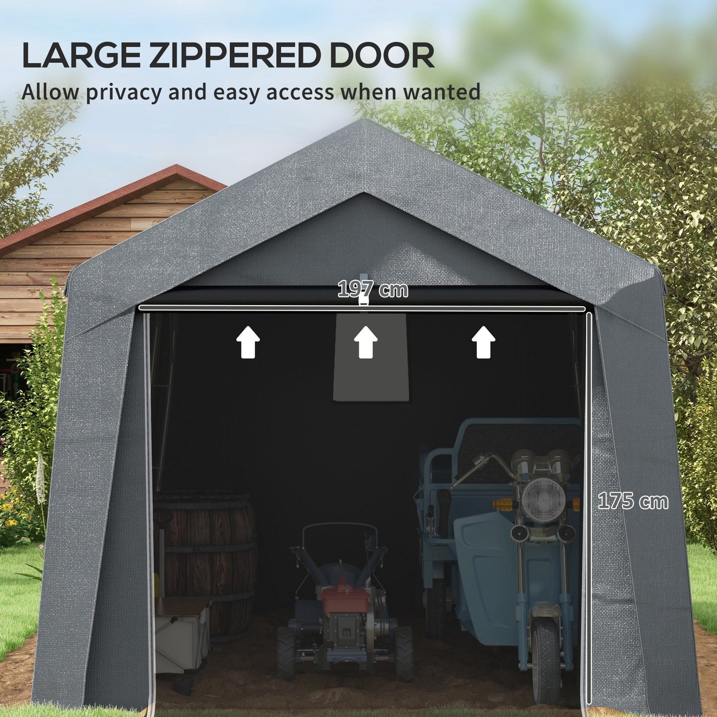 Outsunny 3.6 x 2.1m Portable Outdoor Shed, with Window - Dark Grey