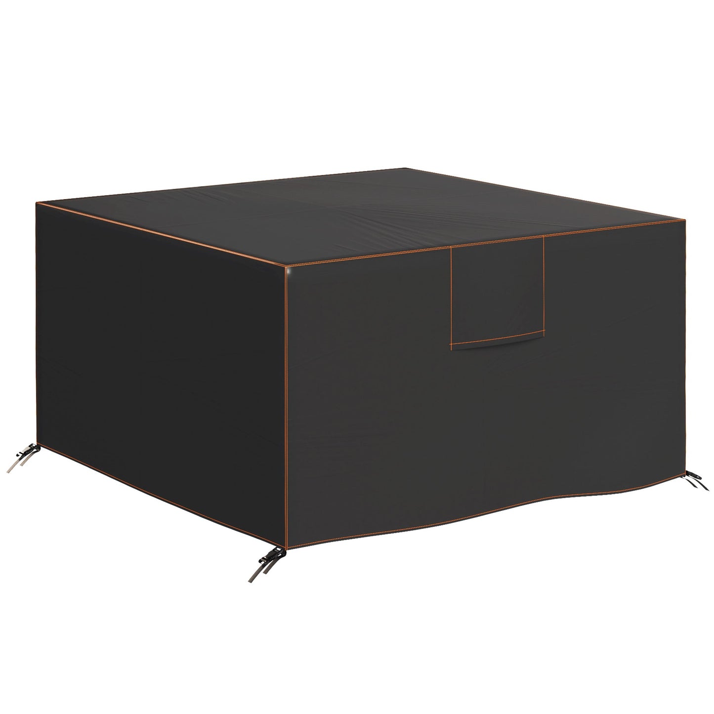 Outsunny Garden Furniture Cover, Waterproof Patio Furniture Cover with Air Vent, 420D Oxford Fabric, 125 x 125 x 74 cm, Black