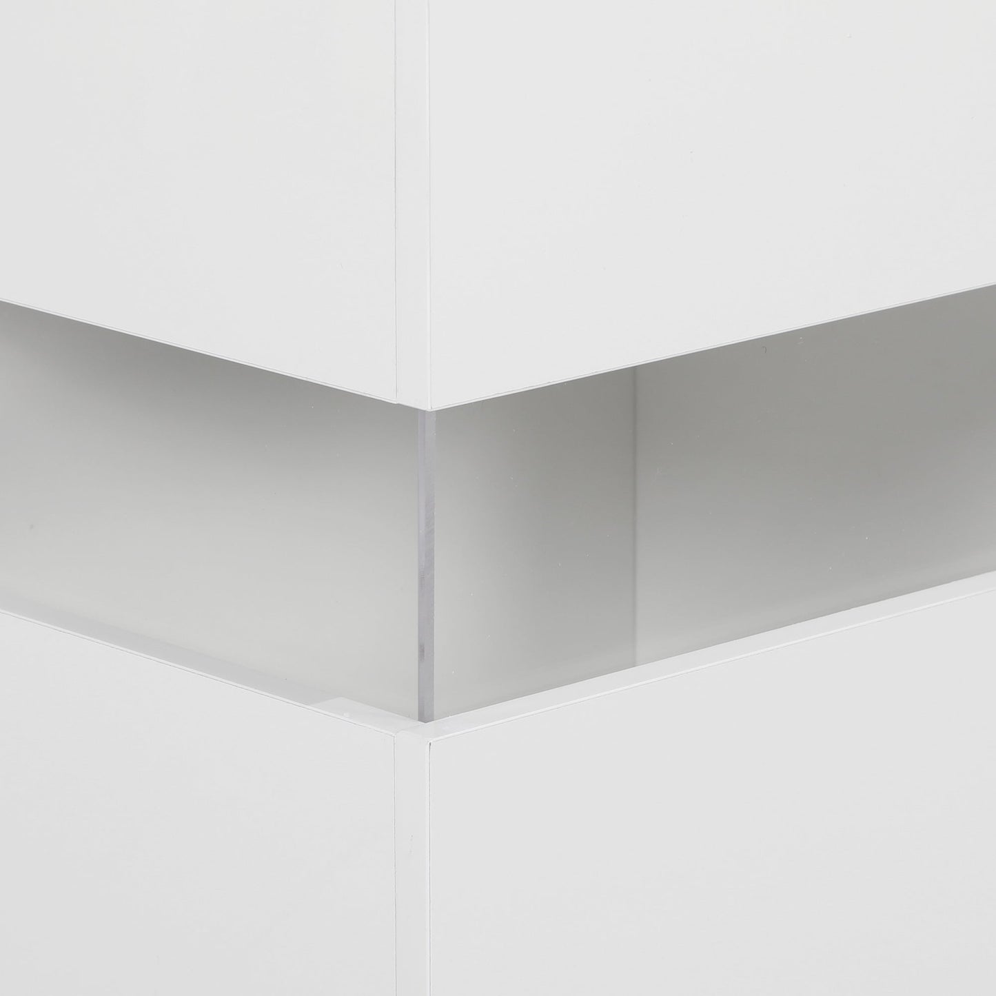 HOMCOM LED Light Sideboard - High Gloss White