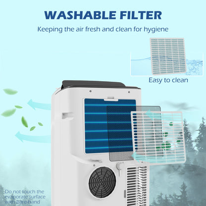HOMCOM 14000 BTU Mobile Air Conditioner for Room up to 35m\'c2\'b2, Smart Home WiFi Compatible, with Dehumidifier, Fan, 24H Timer