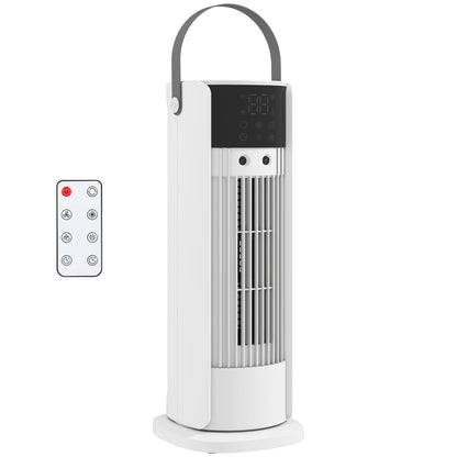 HOMCOM Tower Fan for Bedroom, 16 Inch Mist Desktop Fan with DC Motor, 3 Speeds, 90° Oscillation, 10H Timer, for Home Office