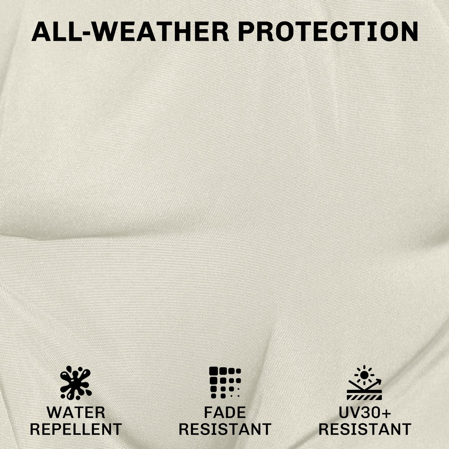 Outsunny Outdoor Chair Seat Cushions Set of 2, Garden Chair Cushions with 7cm Thick Foam & Ties, Cream White