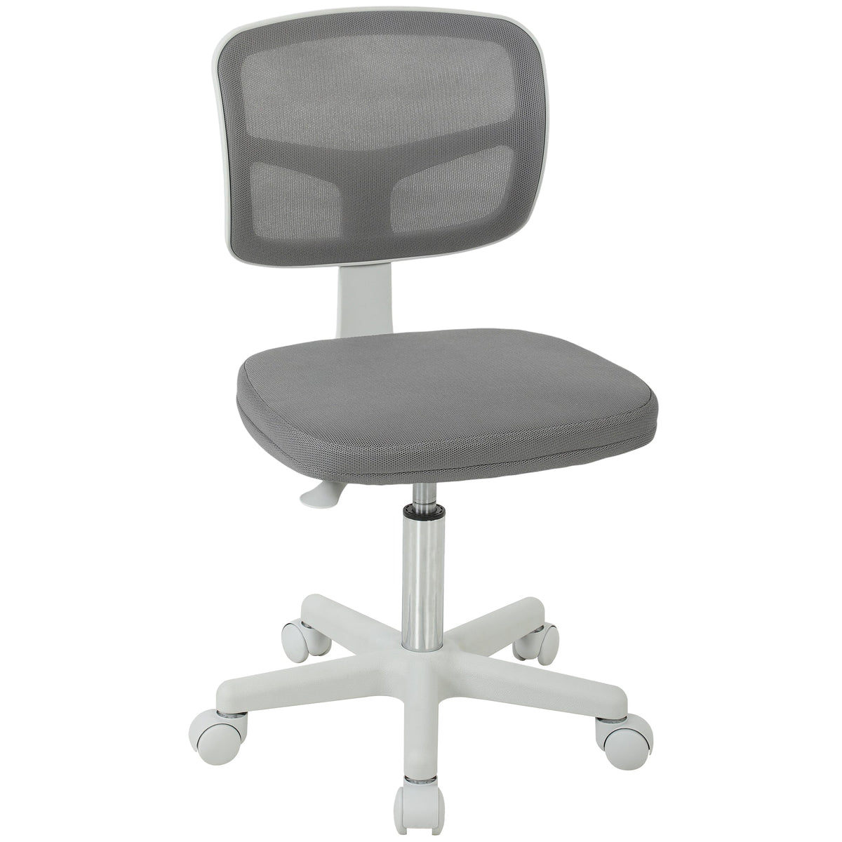 Vinsetto Small Office Chair without Arms, Ergonomic Swivel Mesh Desk Chair with Curved Back, Dark Grey
