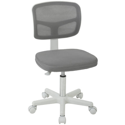 Vinsetto Small Office Chair without Arms, Ergonomic Swivel Mesh Desk Chair with Curved Back, Dark Grey