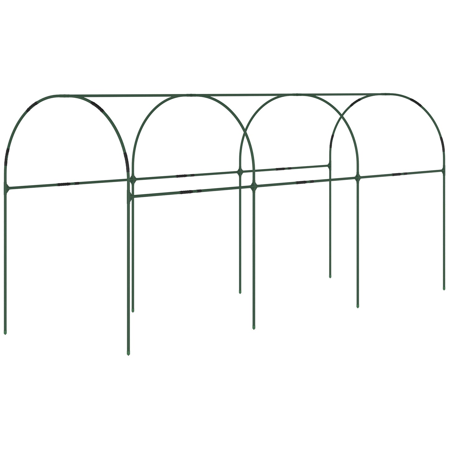 Outsunny Tunnel Tomato Greenhouse with 4 Hoops and Top Tap, Pointed Bottom and Guy Ropes, 400 x 123 x 171 cm, Clear