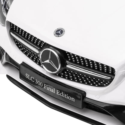 AIYAPLAY Benz SLC 300 Licensed 12V Electric Car for Kids, Kids' Electric Ride on with Parental Remote, Music Lights, Suspension Wheels for 3-6 Years, White