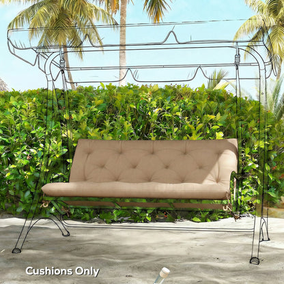 Outsunny Garden Bench Cushion, 2 Seater Swing Chair Cushion, Seat Pad with Ties for Indoor and Outdoor Use, 110 x 120 cm
