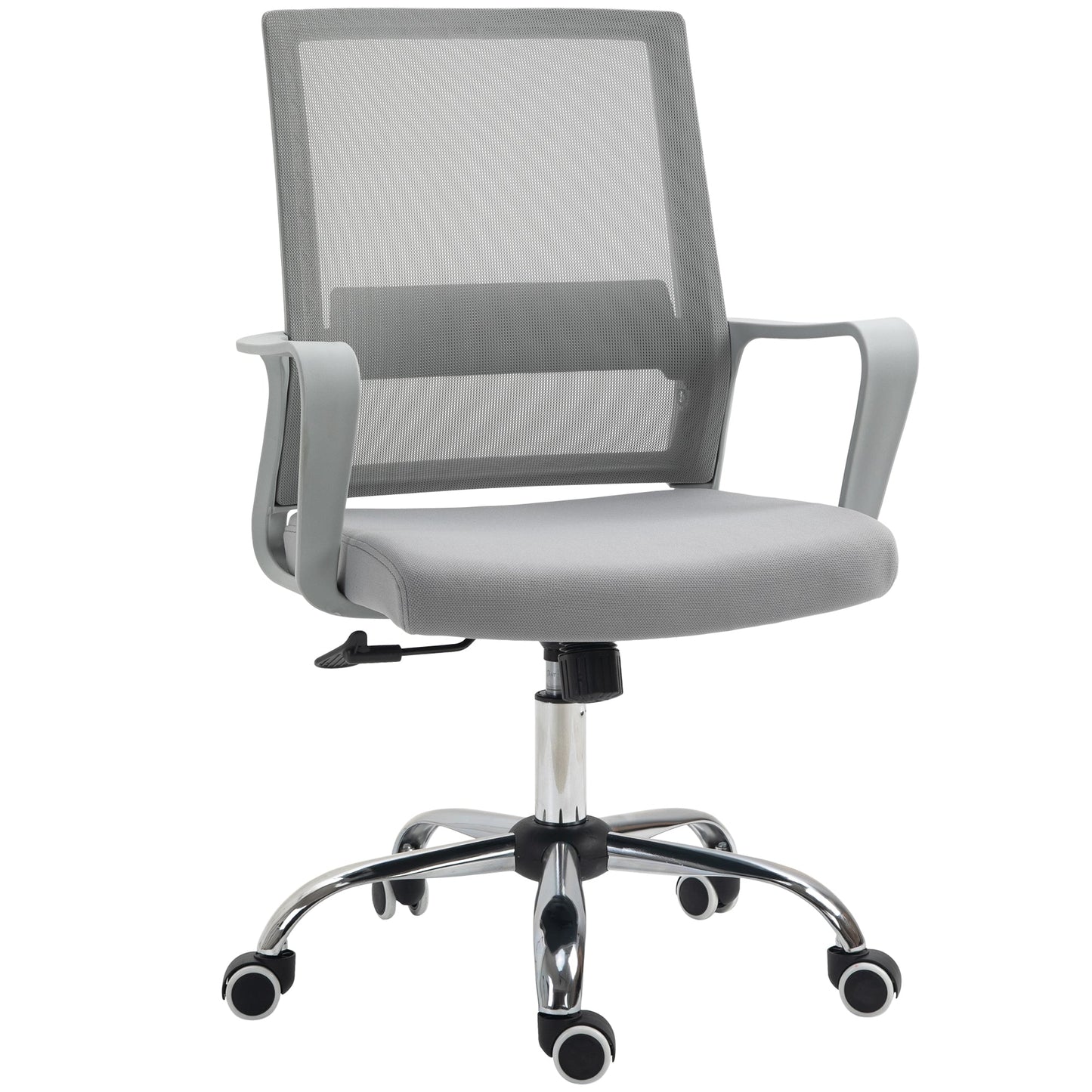 Vinsetto Ergonomic Desk Chair Mesh Office Chair with Adjustable Height Armrest and 360\'c2\'b0 Swivel Castor Wheels Grey