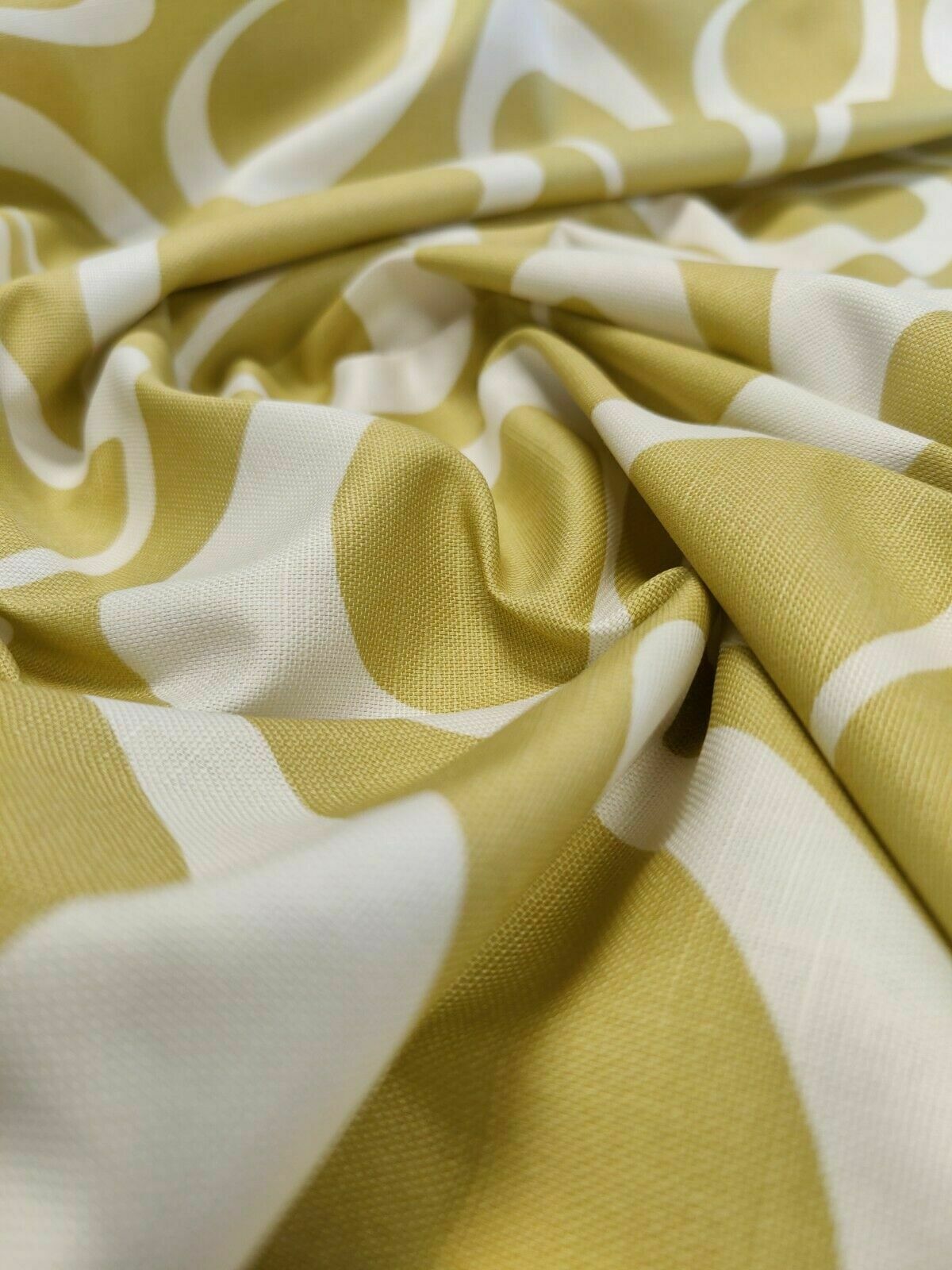 Natasha Marshall Plectrum Ochre Curtain Upholstery Fabric Per Metre