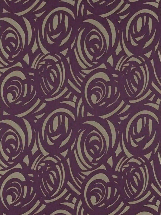 Harlequin Vortex Aubergine Curtain Fabric By The Metre