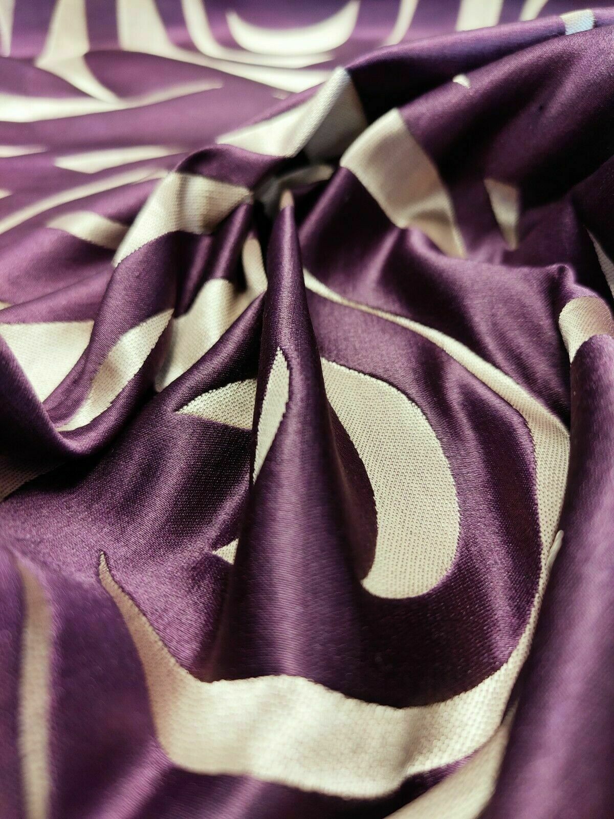 Harlequin Vortex Aubergine Curtain Fabric By The Metre