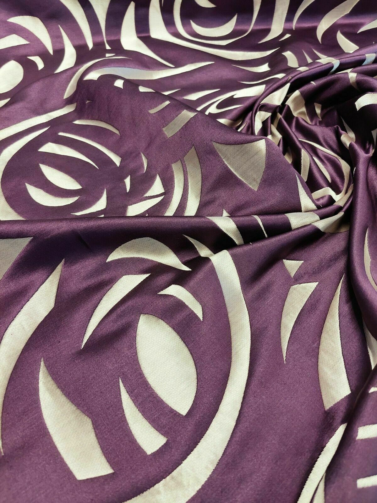 Harlequin Vortex Aubergine Curtain Fabric By The Metre